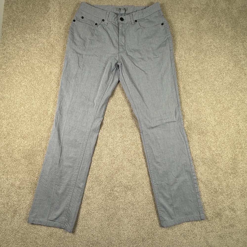 Kenneth Cole Reaction Mens Grey Straight Leg 5 Pocket Pants 31x30
